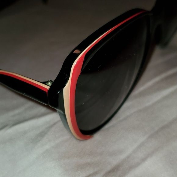 Vintage Paul Michel Overdized Cats Eye Sunglasses Black Peach Tan Sterling Optic - Picture 6 of 11